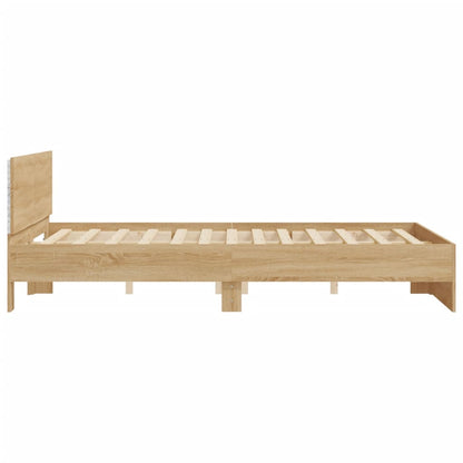 vidaXL Bed Frame with LED without Mattress Sonoma Oak 150x200 cm King Size