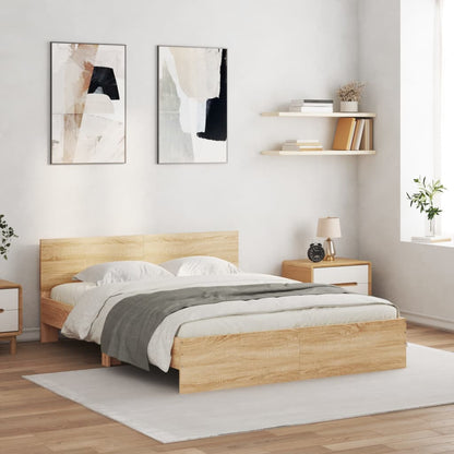 vidaXL Bed Frame | Sonoma oak | Engineered wood | Double | Bed Frame