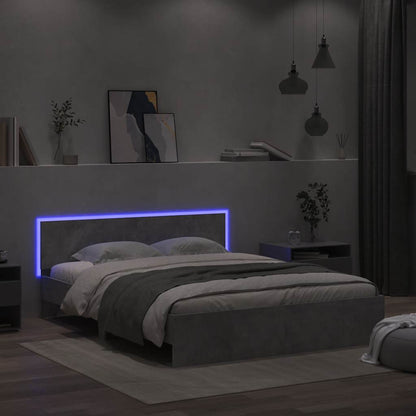 vidaXL Bed Frame | Concrete grey | Engineered wood, Plywood | King Size