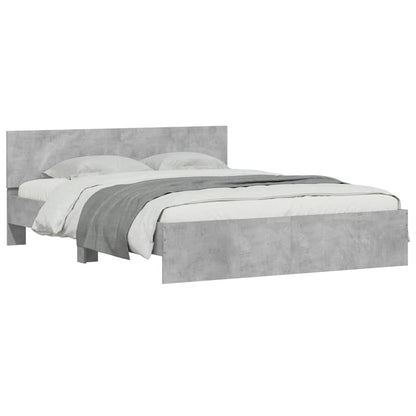 vidaXL Bed Frame | Concrete grey | Engineered wood, Plywood | King Size