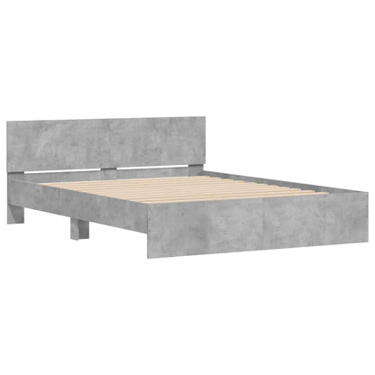 vidaXL Bed Frame | Concrete grey | Engineered wood, Plywood | King Size