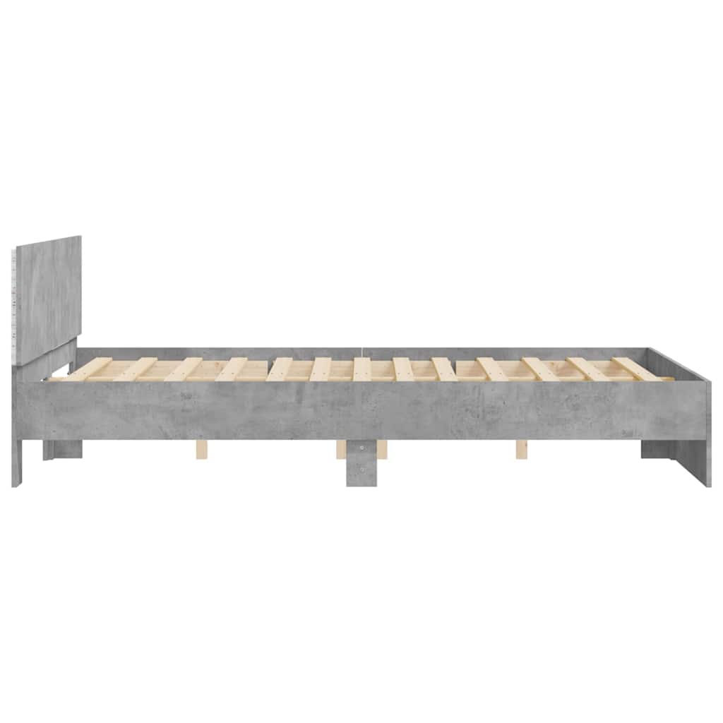 vidaXL Bed Frame | Concrete grey | Engineered wood, Plywood | King Size