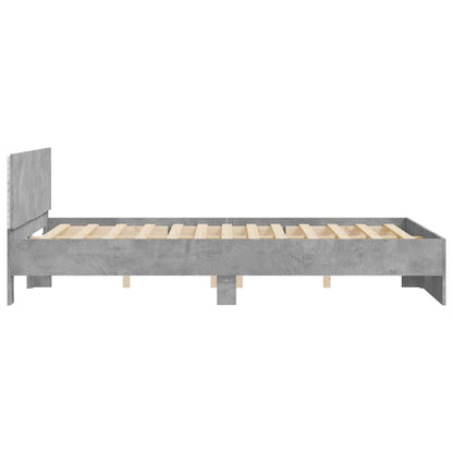 vidaXL Bed Frame | Concrete grey | Engineered wood, Plywood | King Size