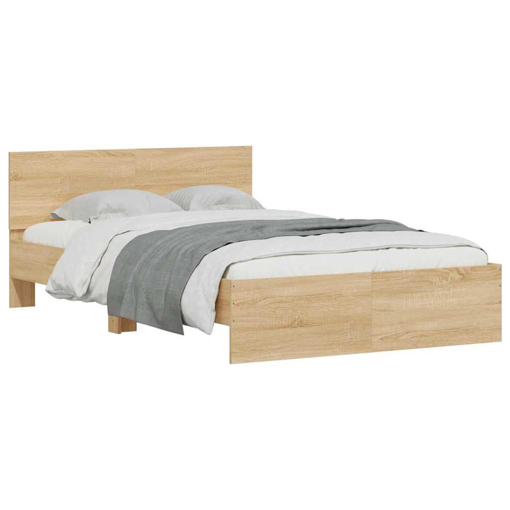 vidaXL Bed Frame | Sonoma oak | Engineered wood, Plywood | Double | Bed Frame