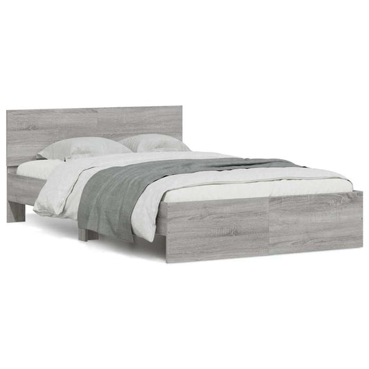 vidaXL Bed Frame | Grey Sonoma | Engineered wood and plywood | Double