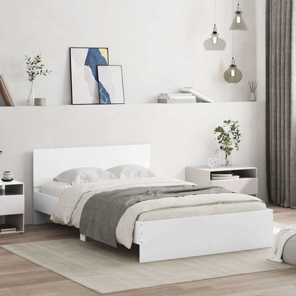 vidaXL Bed Frame | White | Engineered wood, Plywood | Double | Bed Frame