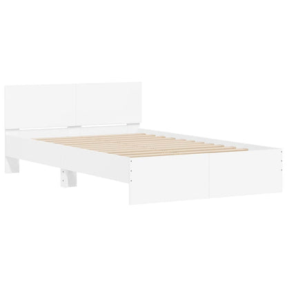 vidaXL Bed Frame | White | Engineered wood, Plywood | Double | Bed Frame