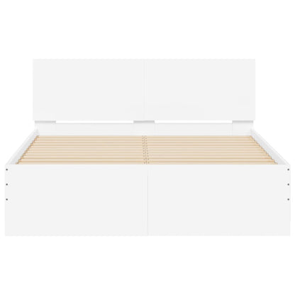 vidaXL Bed Frame | White | Engineered wood, Plywood | Double | Bed Frame