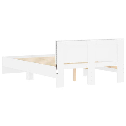 vidaXL Bed Frame | White | Engineered wood, Plywood | Double | Bed Frame