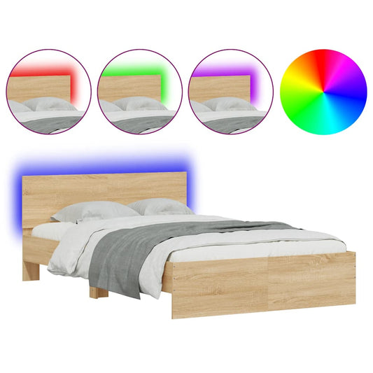 vidaXL Bed Frame | Sonoma Oak | Engineered Wood, Plywood