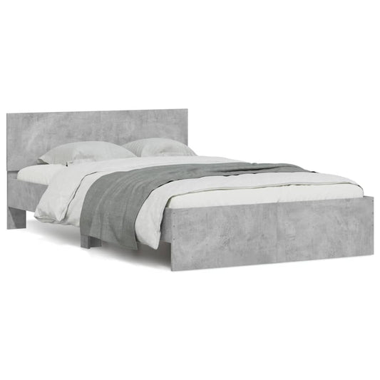 vidaXL Bed Frame | Concrete Grey | Engineered wood, Plywood | Double | Bed Frame
