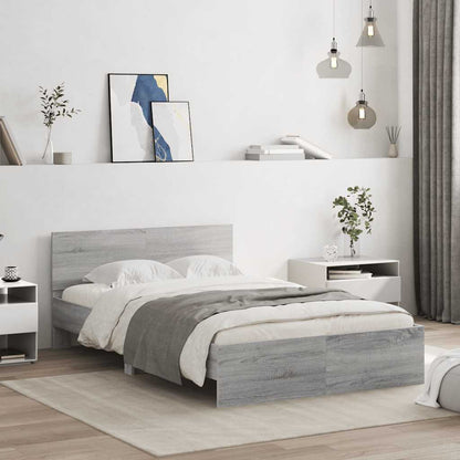 vidaXL Bed Frame | Grey Sonoma | Engineered wood and plywood | 120x200 cm