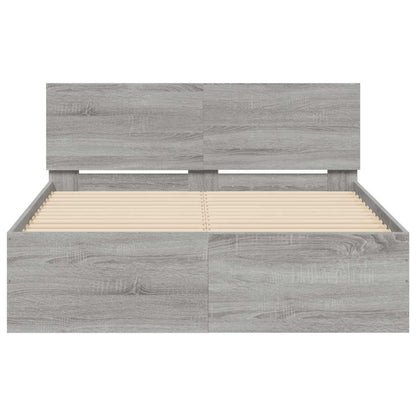 vidaXL Bed Frame | Grey Sonoma | Engineered wood and plywood | 120x200 cm