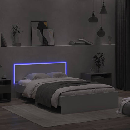 vidaXL Bed Frame | White | Engineered wood, Plywood | Double | Bed Frame