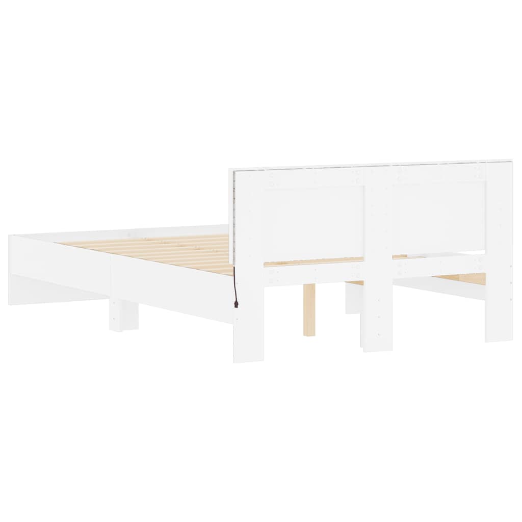 vidaXL Bed Frame | White | Engineered wood, Plywood | Double | Bed Frame