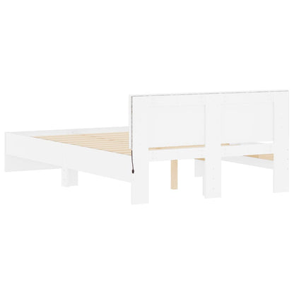 vidaXL Bed Frame | White | Engineered wood, Plywood | Double | Bed Frame