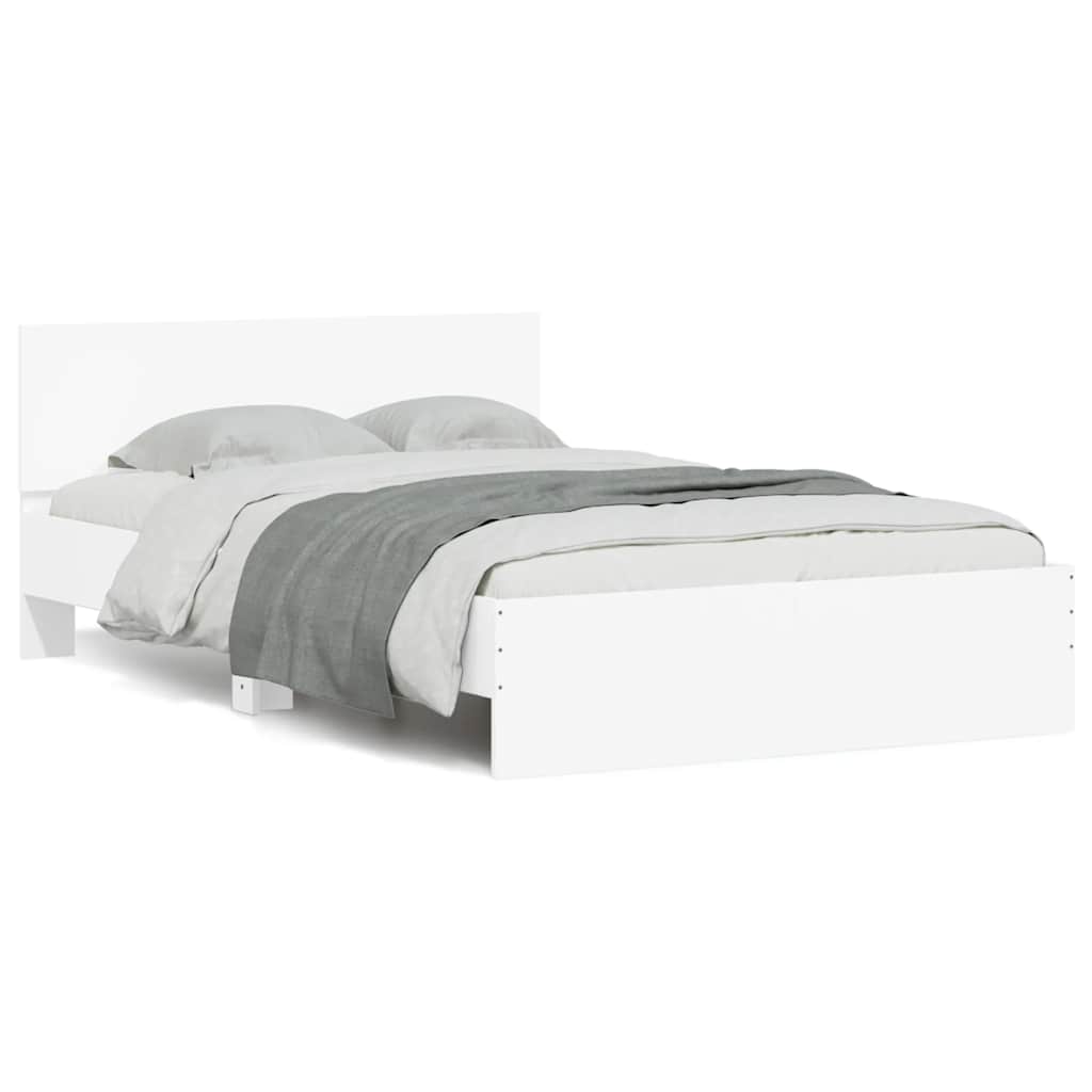 vidaXL Bed Frame | White | Engineered wood, Plywood | Double | Bed Frame