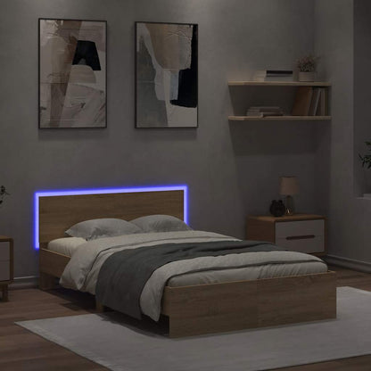 vidaXL Bed Frame | Sonoma oak | Engineered wood and plywood | Double | Bed Frame