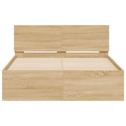vidaXL Bed Frame | Sonoma oak | Engineered wood and plywood | Double | Bed Frame