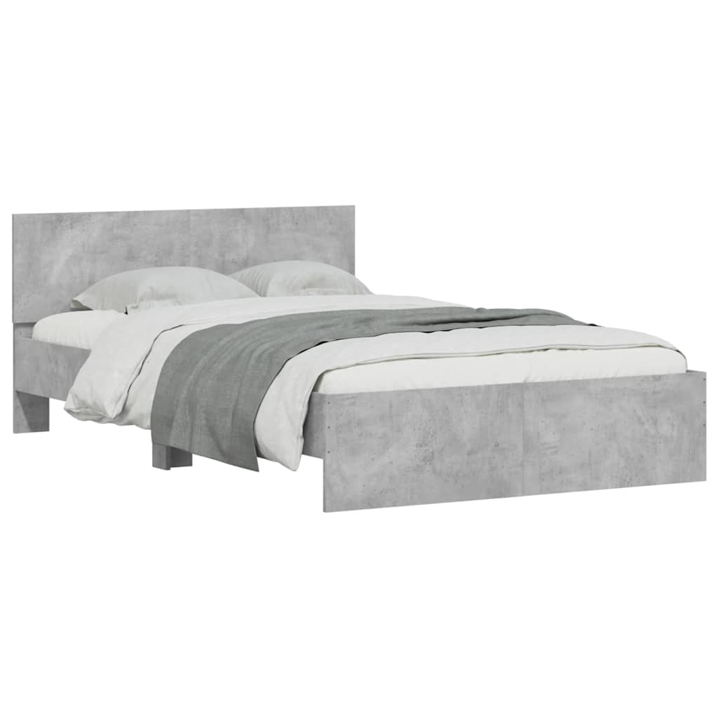 vidaXL Bed Frame | Concrete Grey | Engineered Wood | Double | Bed Frame