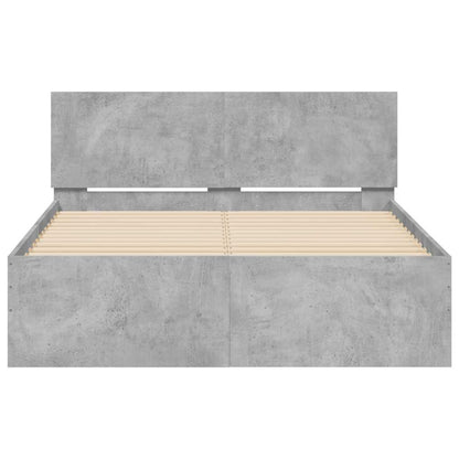 vidaXL Bed Frame | Concrete Grey | Engineered Wood | Double | Bed Frame