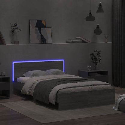 vidaXL Bed Frame | Grey Sonoma | Engineered wood, Plywood | Double | Bed Frame