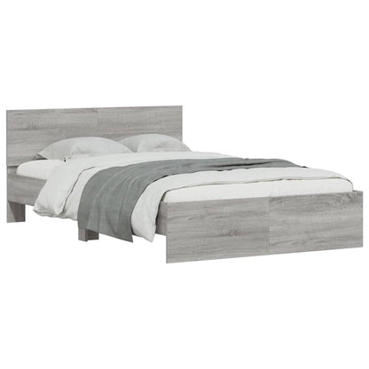 vidaXL Bed Frame | Grey Sonoma | Engineered wood, Plywood | Double | Bed Frame