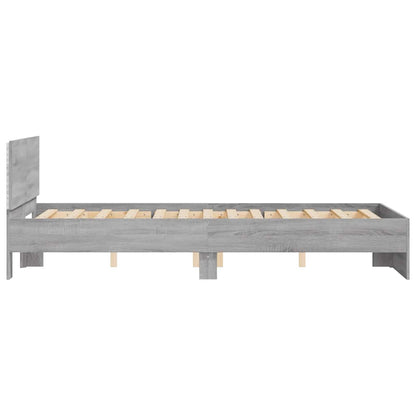 vidaXL Bed Frame | Grey Sonoma | Engineered wood, Plywood | Double | Bed Frame