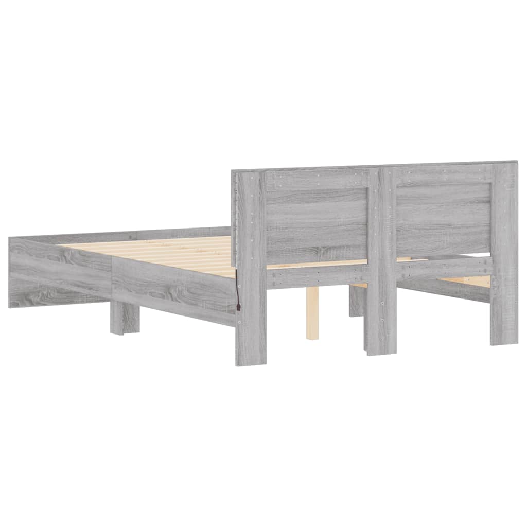 vidaXL Bed Frame | Grey Sonoma | Engineered wood, Plywood | Double | Bed Frame