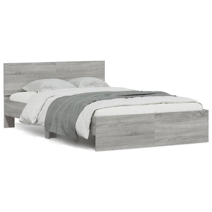 vidaXL Bed Frame | Grey Sonoma | Engineered wood, Plywood | Double | Bed Frame