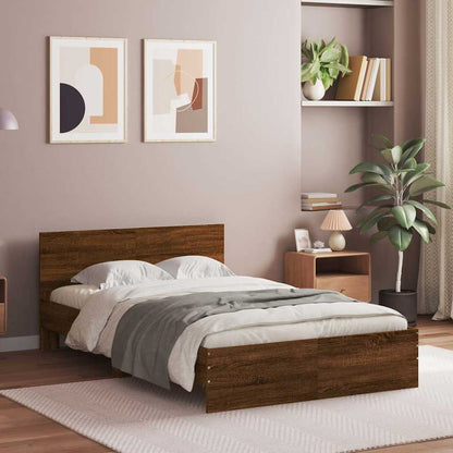 vidaXL Bed Frame | Brown Oak | Engineered Wood, Plywood | Double | Bed Frame