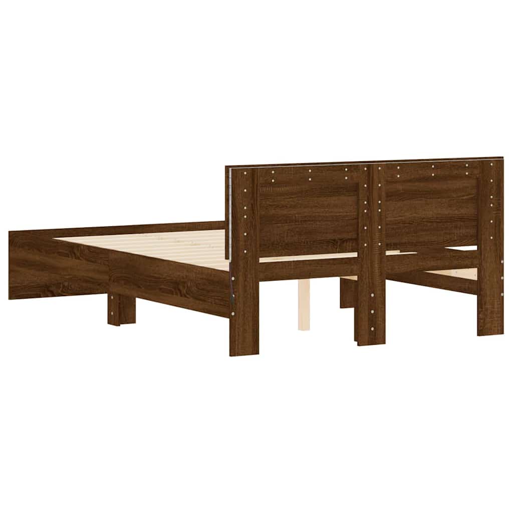vidaXL Bed Frame | Brown Oak | Engineered Wood, Plywood | Double | Bed Frame