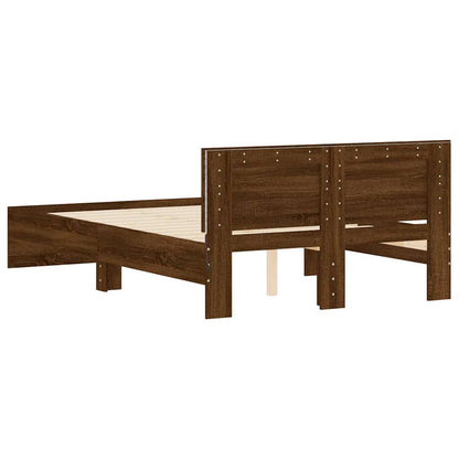 vidaXL Bed Frame | Brown Oak | Engineered Wood, Plywood | Double | Bed Frame