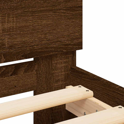 vidaXL Bed Frame | Brown Oak | Engineered Wood, Plywood | Double | Bed Frame