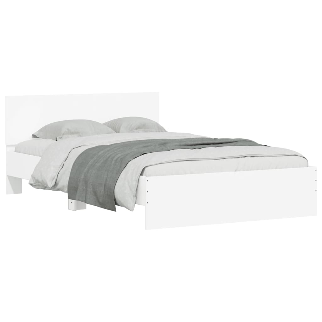 vidaXL Bed Frame | White | Engineered wood, plywood for slats