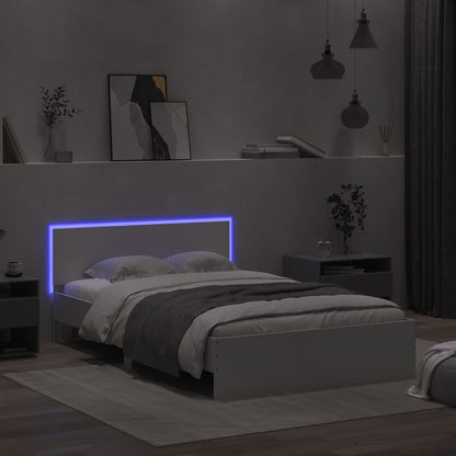 vidaXL Bed Frame | White | Engineered wood, plywood for slats