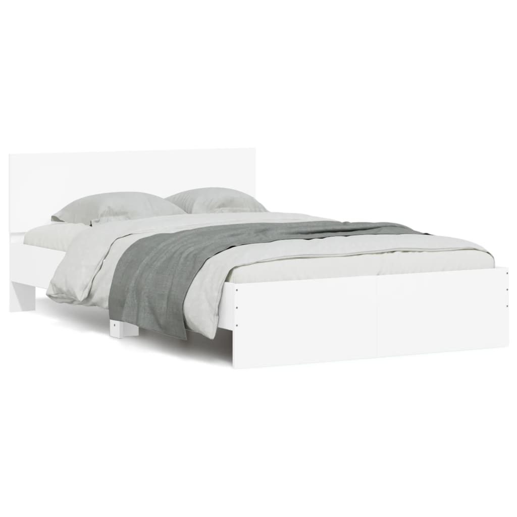 vidaXL Bed Frame | White | Engineered wood, plywood for slats