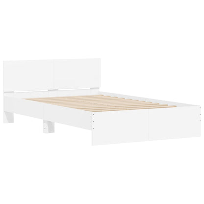 vidaXL Bed Frame | White | Engineered wood, plywood for slats