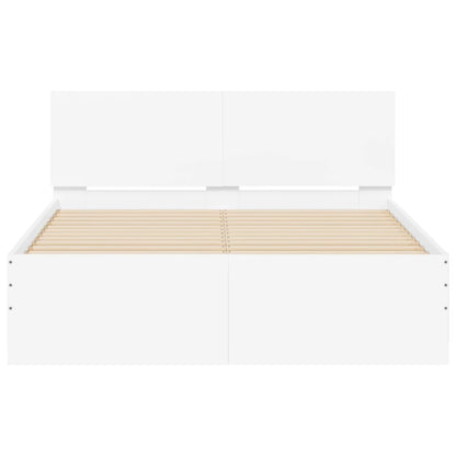 vidaXL Bed Frame | White | Engineered wood, plywood for slats