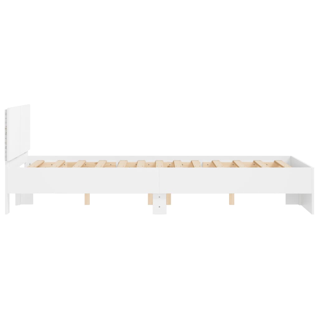 vidaXL Bed Frame | White | Engineered wood, plywood for slats