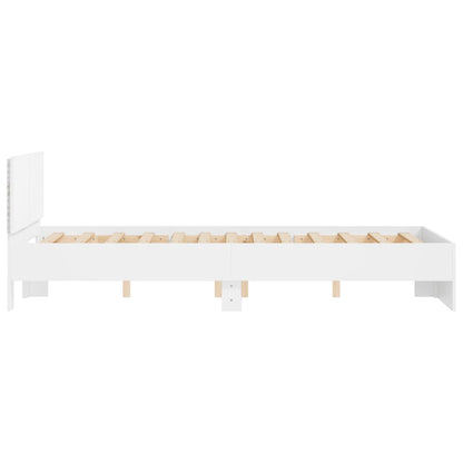 vidaXL Bed Frame | White | Engineered wood, plywood for slats