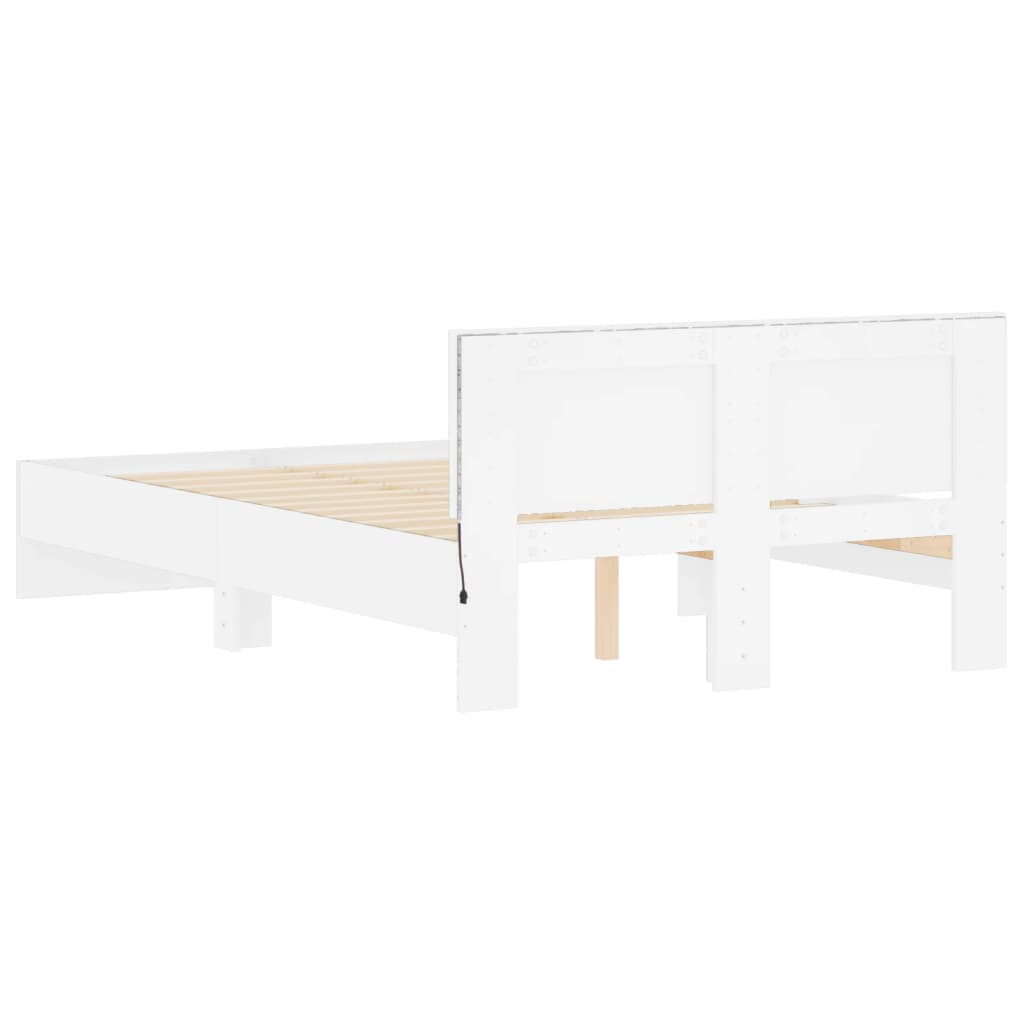 vidaXL Bed Frame | White | Engineered wood, plywood for slats
