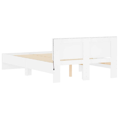 vidaXL Bed Frame | White | Engineered wood, plywood for slats
