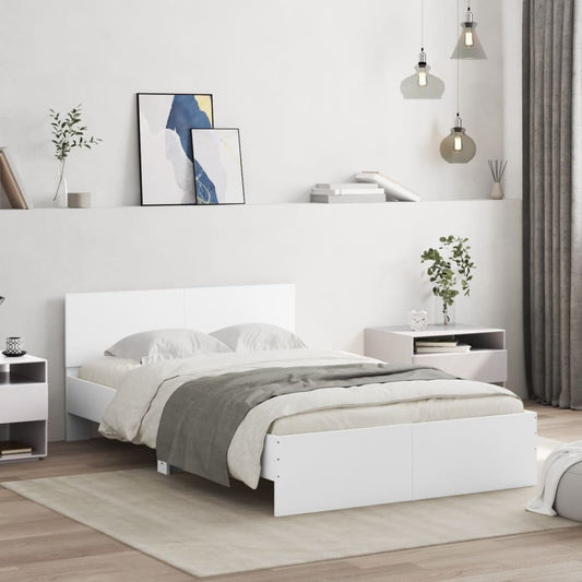 vidaXL Bed Frame | White | Engineered wood, plywood for slats