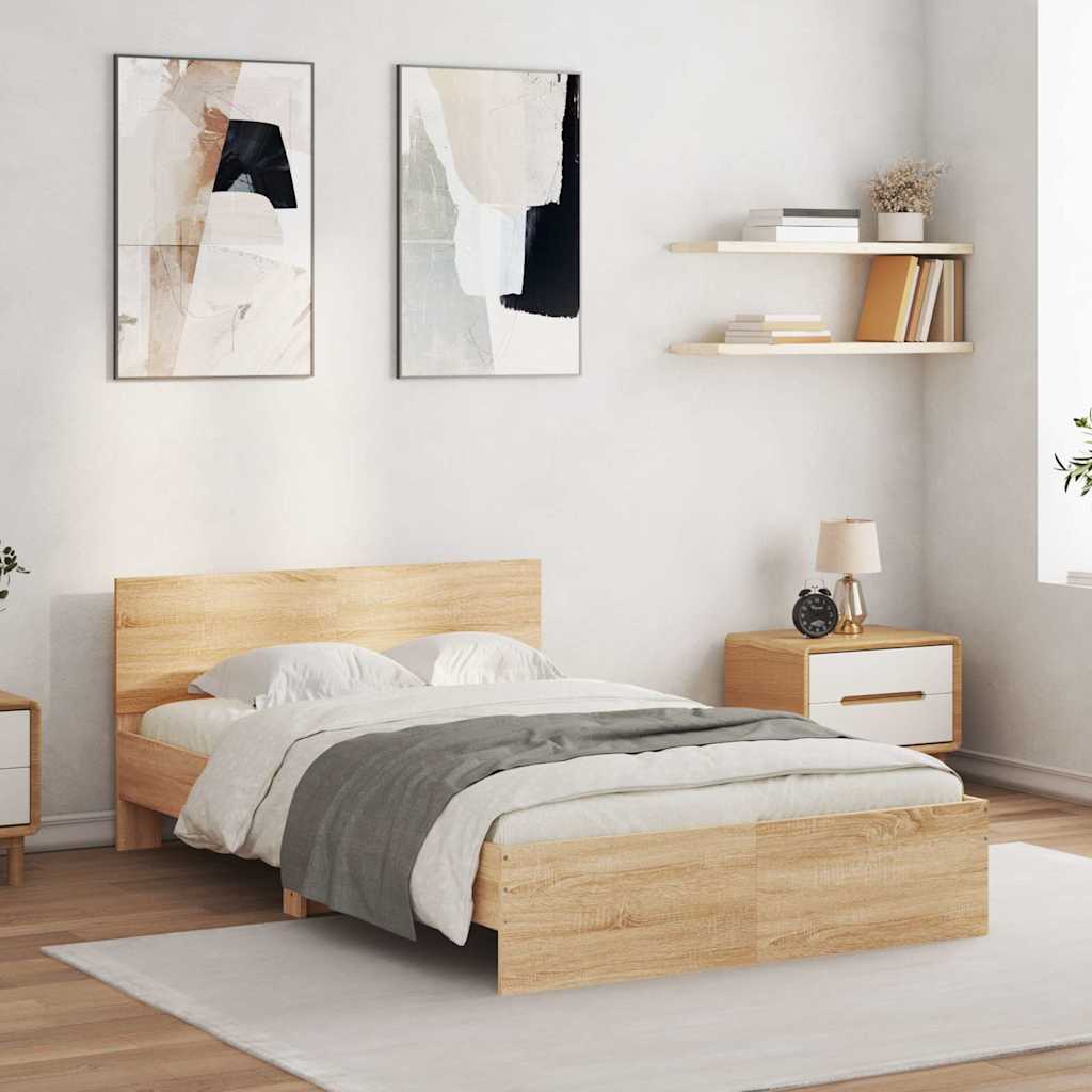 vidaXL Bed Frame | Sonoma Oak | Engineered Wood | Double | Bed Frame