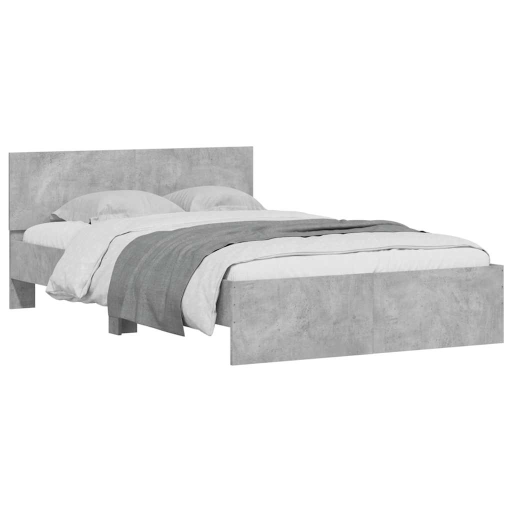 vidaXL Bed Frame | Concrete grey | Engineered wood and plywood slats | Double