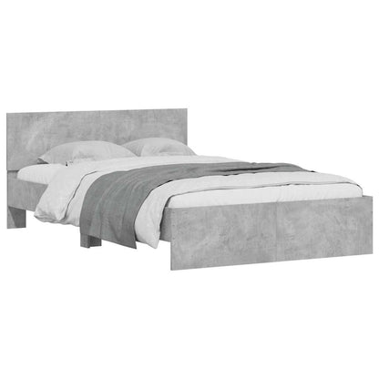 vidaXL Bed Frame | Concrete grey | Engineered wood and plywood slats | Double