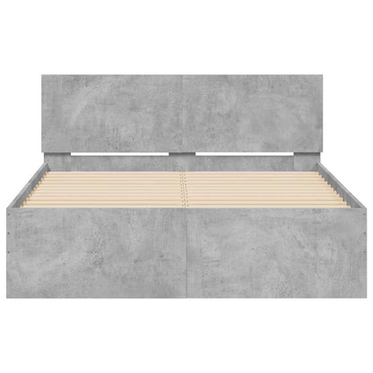vidaXL Bed Frame | Concrete grey | Engineered wood and plywood slats | Double