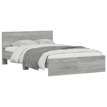 vidaXL Bed Frame | Grey Sonoma | Engineered wood | Double | Adjustable Armrests