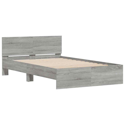 vidaXL Bed Frame | Grey Sonoma | Engineered wood | Double | Adjustable Armrests